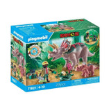 PLAYMOBIL 71821 Triceratops με μωρό και εξερευνητή, Dinos, 29 κομμάτια, Ηλικία 4+ (CDPL71821-el)