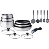 Induction cookware set - Arthur Martin - AM1275 - Stainless steel - 15 pieces - Removable handle - All hobs including induction (CDART1697080221247)