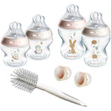 Tommee Tippee - Μπουκάλια για μωρά πιο κοντά στη φύση - Θηλή που μιμείται το μητρικό στήθος με βαλβίδα κατά των κολικών - Ροζ (CDTOM5010415227393-el)
