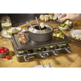 Συνδυασμός Raclette-Fondue - SEVERIN - RG2347 - 8 άτομα - Κατσαρόλα Fondue με 8 πιρούνια και 8 σπάτουλες - Μαύρο (CDSEV4008146045523-el)