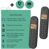 Ασύρματο σταθερό τηλέφωνο - LOGICOM - DECT ILOA 255T DUO - Μαύρο - Με αυτόματο τηλεφωνητή (CDLOG1695682803788-el)