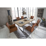 Τραπέζι 180x90 cm, άγρια δρυς, ασημένια κορνίζα (ORD07107-29-el)