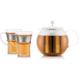 Τσαγιέρα με έμβολο - BODUM - ASSAM SET - 1.0 l με φίλτρο από ανοξείδωτο ατσάλι, πλαστικό καπάκι + 2 γυάλινα φλιτζάνια με λαβή από ανοξείδωτο ατσάλι 0.35 l (CDBOD0699965518448-el)