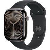 Apple Watch Series 10 GPS + Cellular - 46mm - Θήκη τιτανίου Slate - Μαύρο αθλητικό λουράκι - S/M (CDWAT10CEL46SLASSM-el)