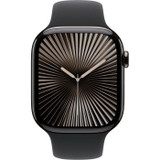 Apple Watch Series 10 GPS + Cellular - 46mm - Θήκη τιτανίου Slate - Μαύρο αθλητικό λουράκι - S/M (CDWAT10CEL46SLASSM-el)
