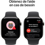 Apple Watch Series 10 GPS + Cellular - 46mm - Θήκη τιτανίου Slate - Μαύρο αθλητικό λουράκι - S/M (CDWAT10CEL46SLASSM-el)