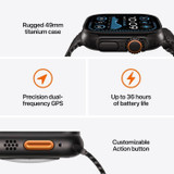 Apple Watch Ultra 2 GPS + Cellular - 49mm - Μαύρη θήκη τιτανίου - Μαύρο λουράκι Trail Loop - S/M (CDWATU2CEL49BLBTSM-el)