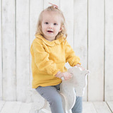 OrganicEra Βιολογική μουσελίνα Peter Pan Collar Bodysuit Μπλούζα, Μουστάρδα 12-18M (ORD8684166168563-el)