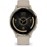 GARMIN Venu 3S GPS Smartwatch, 30.4mm (1.2), Soft Gold Steel, Linen Case and Linen Silicone Strap (CDAAAAL87478)