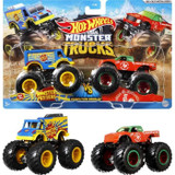 Hot Wheels - Σετ 2 οχημάτων Monster Truck Double Demolition - Μικρά αυτοκίνητα - 3 ετών και άνω (CDMATFYJ64-el)