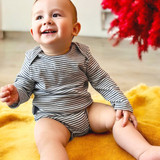 OrganicEra Βιολογικό βρεφικό κορμάκι L/S, ριγέ Indigo 0-3M (ORD8684166163322-el)