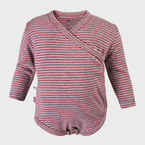 OrganicEra Organic Baby L/S Kimono Body, μπορντώ ριγέ 0-3M (ORD8684166162882-el)