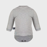 OrganicEra Organic Baby L/S T-shirt Body, γκρι ριγέ 0-3M (ORD8684166162578-el)