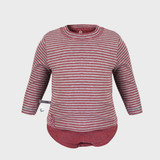 OrganicEra Organic Baby L/S T-shirt Body, μπορντώ ριγέ 0-3M (ORD8684166162622-el)