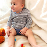 OrganicEra Organic Baby L/S T-shirt Body, Indigo ριγέ 0-3M (ORD8684166162394-el)