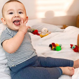 OrganicEra Organic Baby S/S Bodysuit, Indigo ριγέ 0-3M (ORD8684166165104-el)