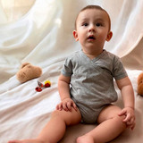 OrganicEra Organic Baby S/S Kimono Body, Γκρι 0-3M (ORD8684166166026-el)