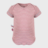 OrganicEra Organic Baby S/S Bodysuit, μπορντώ ριγέ 0-3M (ORD8684166165289-el)