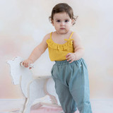 OrganicEra Βιολογική κάνναβη μωρό Frilled Bodysuit, Μουστάρδα 0-3M (ORD2343556128742-el)