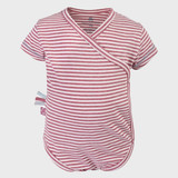OrganicEra Organic Baby S/S Kimono Body, μπορντώ ριγέ 0-3M (ORD8684166166309-el)