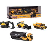 Set of 4 Volvo construction vehicles in metal reproductions on a 1/64 scale - Majorette (CDSMO212057287)