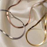 Unisex αλυσίδα ψαροκόκαλο - 5mm πλάτος χρυσό, 45cm (ORD04A000036G-1-el)