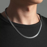 Unisex αλυσίδα ψαροκόκαλο - 5mm πλάτος χρυσό, 45cm (ORD04A000036G-1-el)