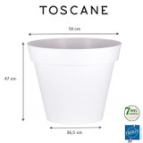 EDA Τοσκάνη στρογγυλή γλάστρα - Ø 60 x h 47 cm - 76 l - λευκό (CDAUC3086960207472-el)