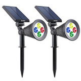 Lumisky πακέτο 2 Waterdown Outdoor Solar Spots - 4 πολύχρωμα LED - 200 LM - Περιστρεφόμενη κεφαλή στους 90 ° C (CDBATSPIKYC34X2-el)