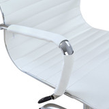 Καρέκλα Γραφείου ArteLibre ΔΙΩΝΗ Λευκό PU 55x60x104-111cm (AR14230018-el)