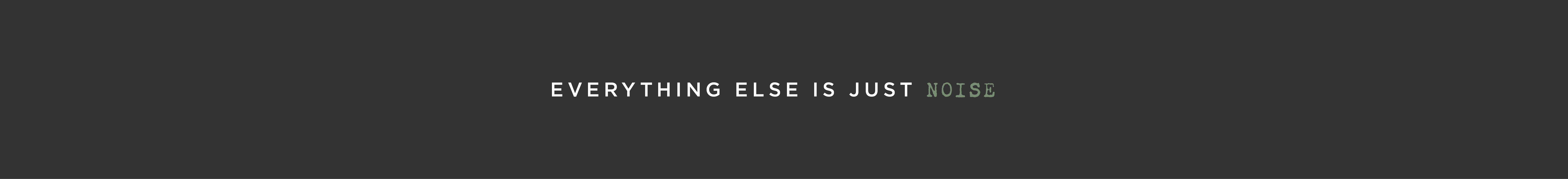 Dark background with bold white text reading “EVERYTHING ELSE IS JUST” followed by the word “NOISE” in a distressed, faded green font—emphasizing the standout quiet performance of the Speakeasy suppressor.