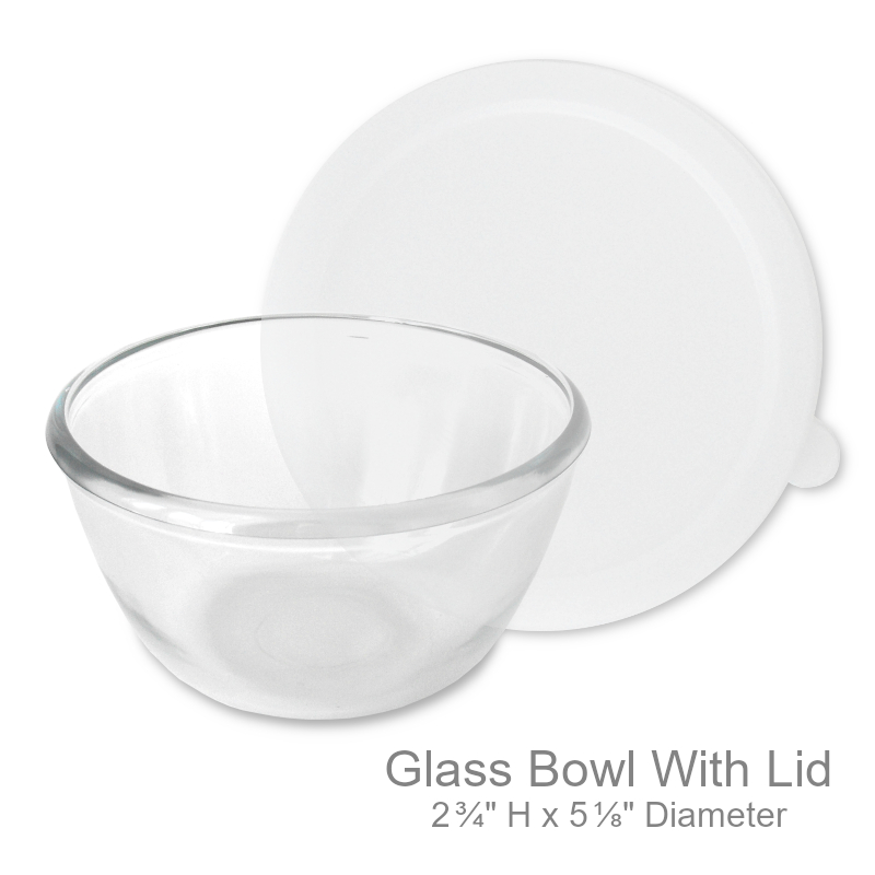 Glass Dish Bowl With Plastic Lid | Office Candy Bowl