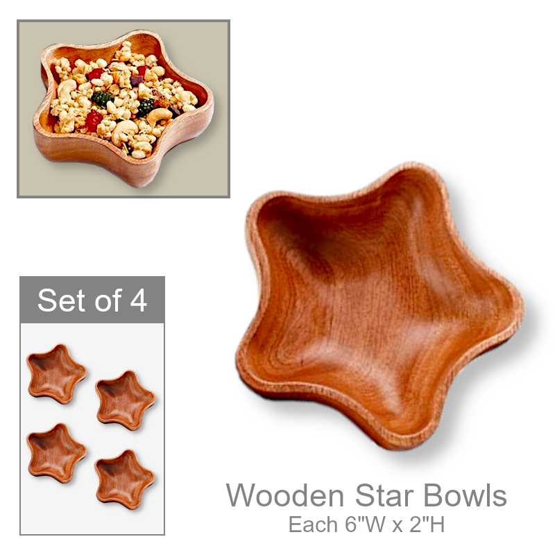 Wooden Candy Food Dish Star Shaped | Serveware