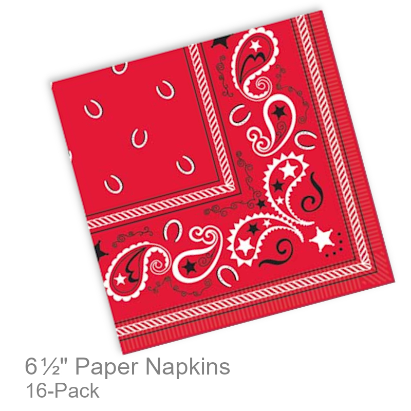 Bandana Print Paper Lunch Napkins | Party Napkins