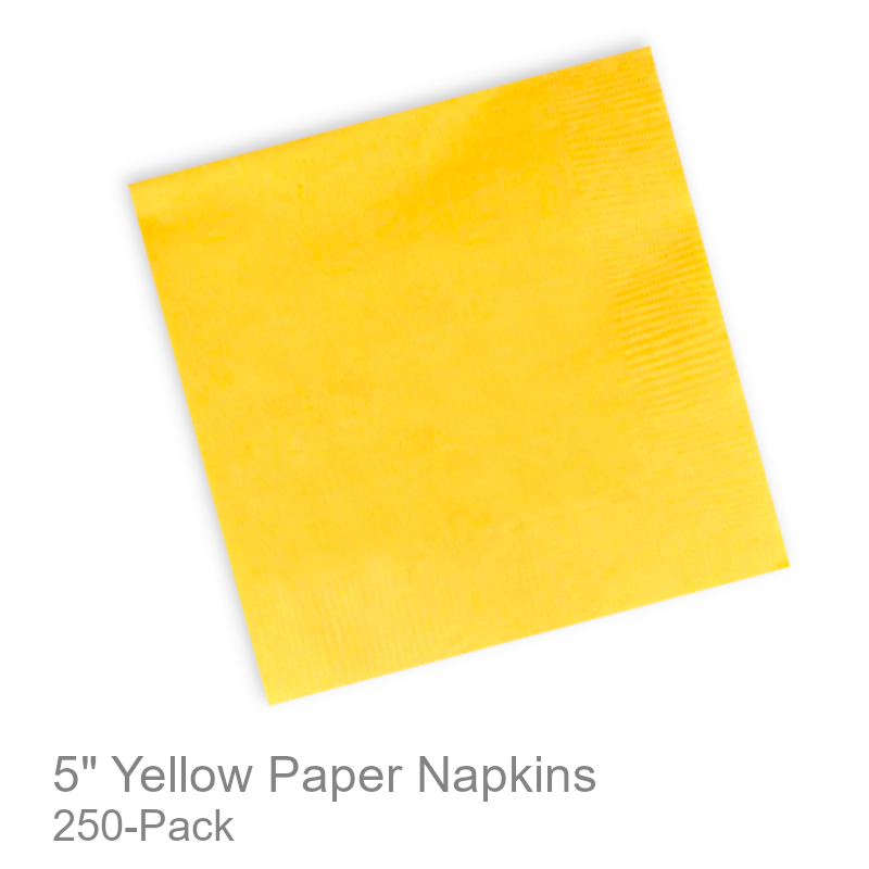 Yellow Paper Beverage Cocktail Napkins | Party/Office