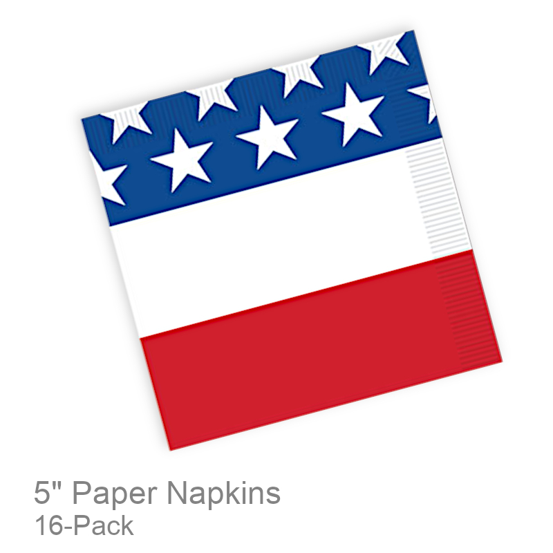 USA Stars & Stripes Paper Napkins | Party Napkins