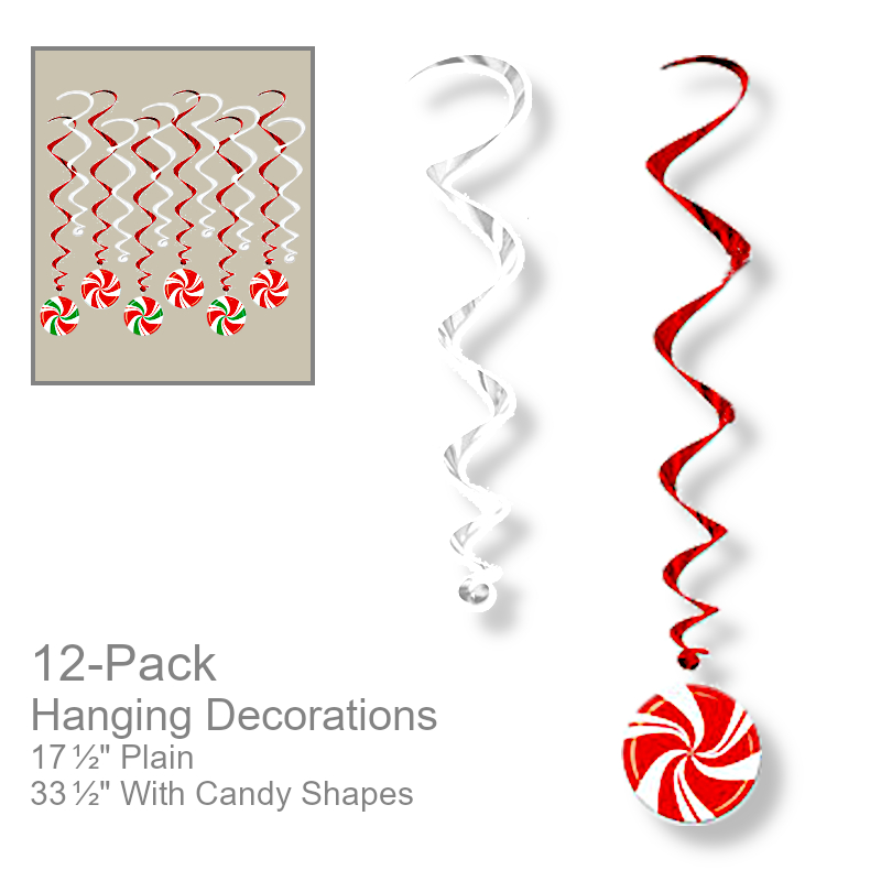 Hanging Peppermint Candy Decorations | Party Decor