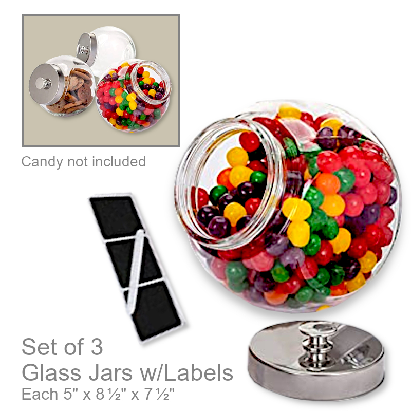 Glass Storage Jars With Metal Lids | Office Candy Jar