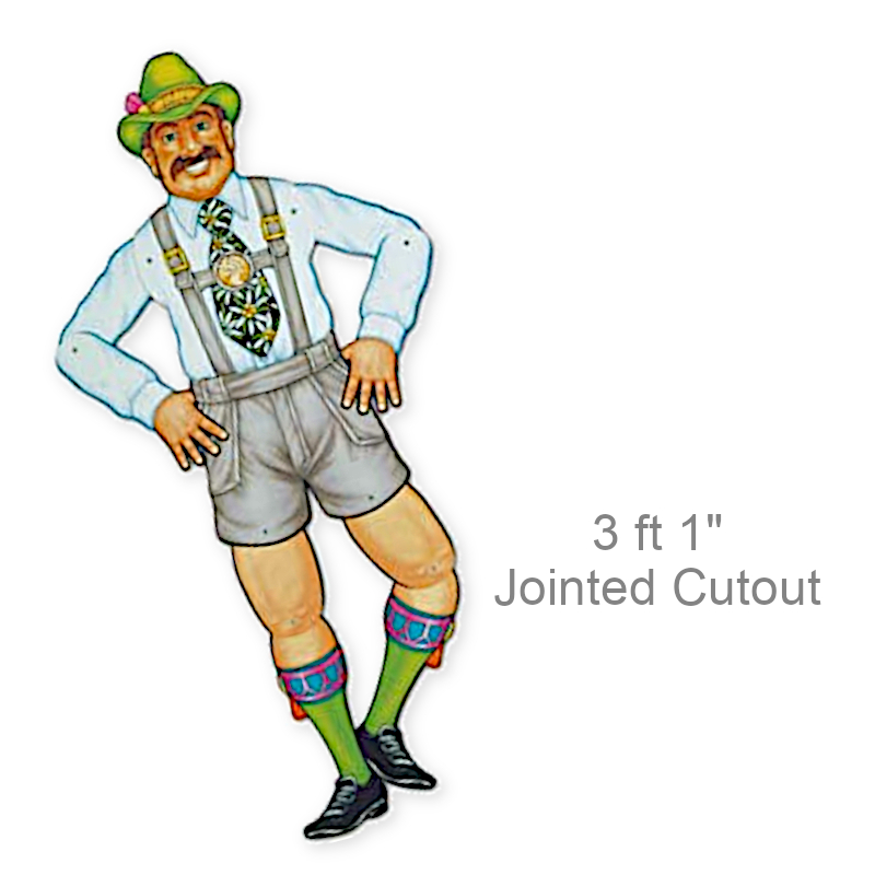 German Man in Lederhosen Jointed Cutout | Party Decor