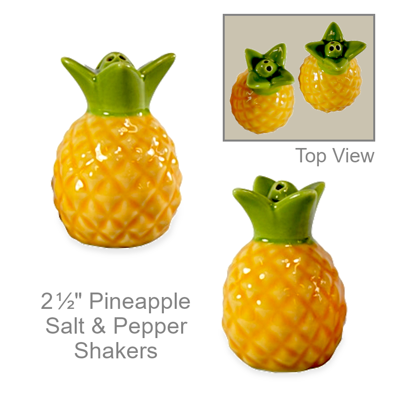 Pineapple Fruit Salt & Pepper Shakers | Beach & Pool