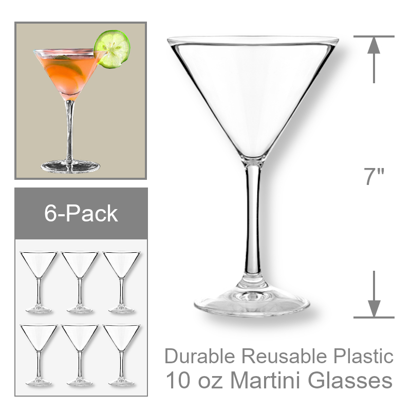 Premium Plastic Martini Glasses | Party Supplies