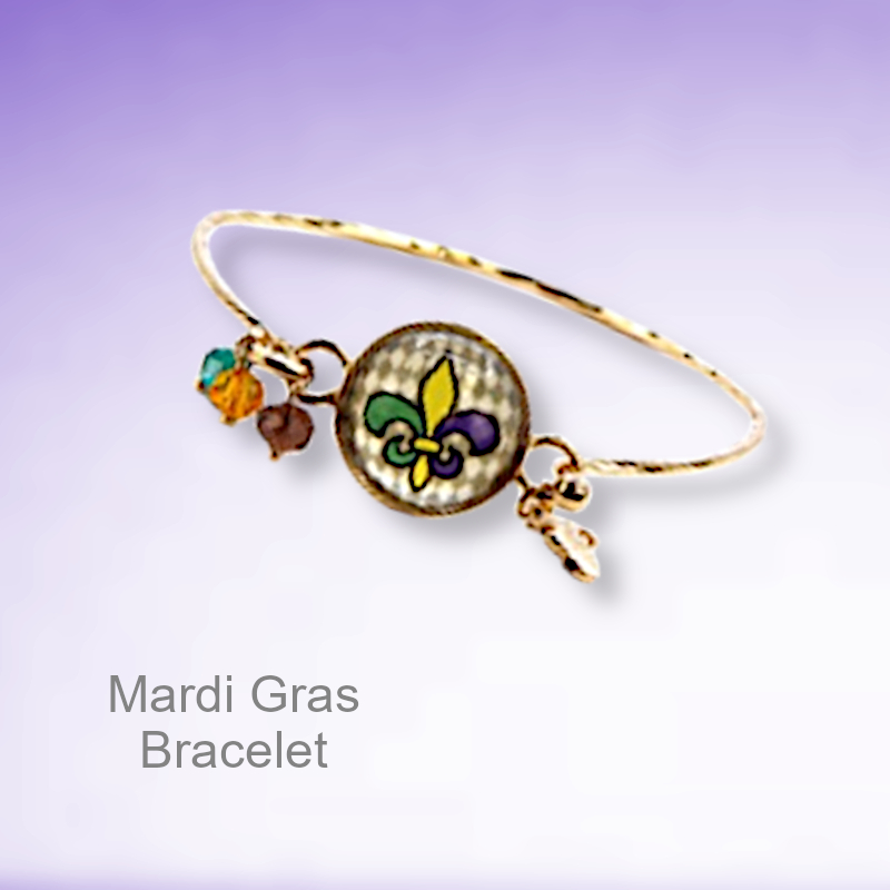 Mardi Gras Bracelet Fleur De Lis Pendant | Mardi Gras