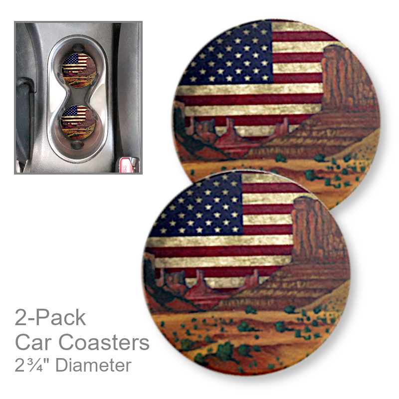 Shop Now US Flag Coasters for Cup Holders | Car Accessories