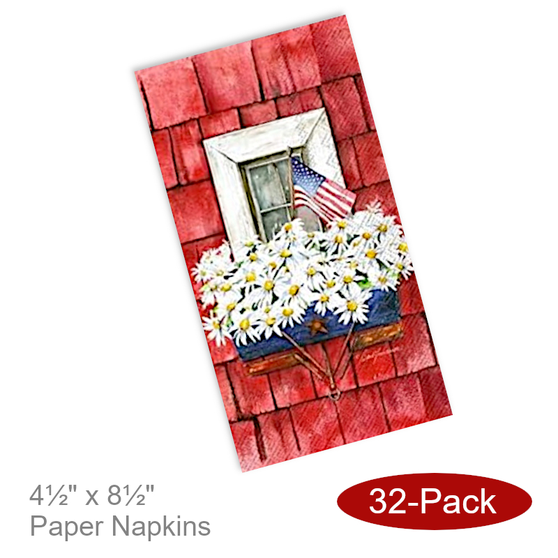 American Flag Paper Napkins Flowers | 4th of July
