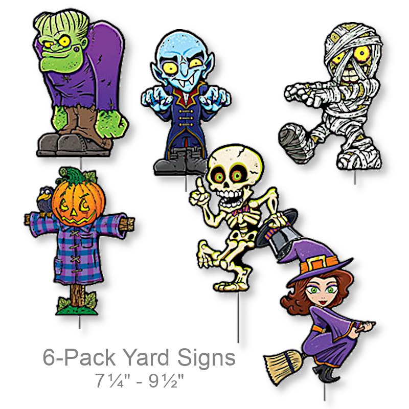 Halloween Characters Yard Signs | Party Decorations