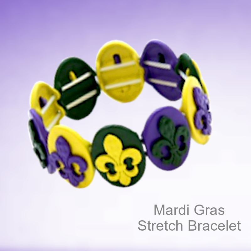 Mardi Gras Stretch Bracelet Fleur De Lis | Mardi Gras