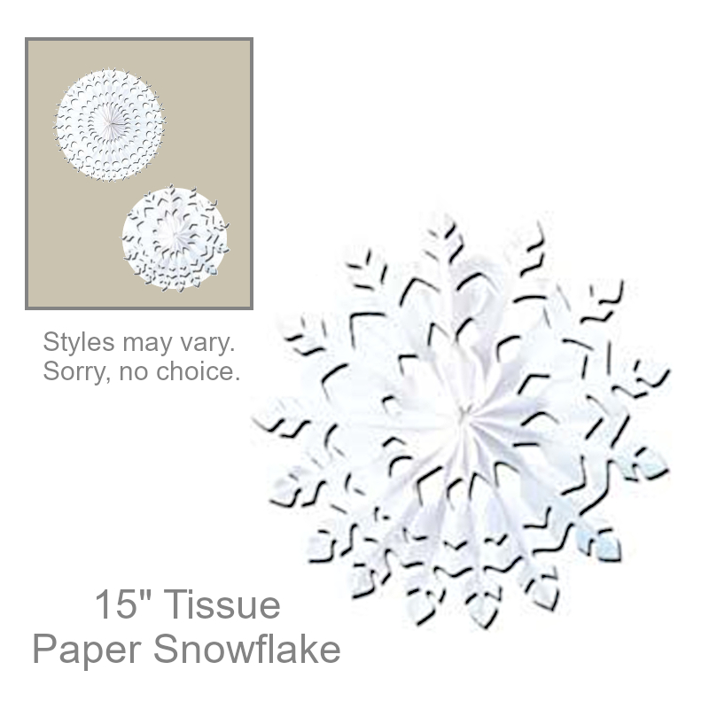 Medium Tissue Paper Snowflake | Party Decorations