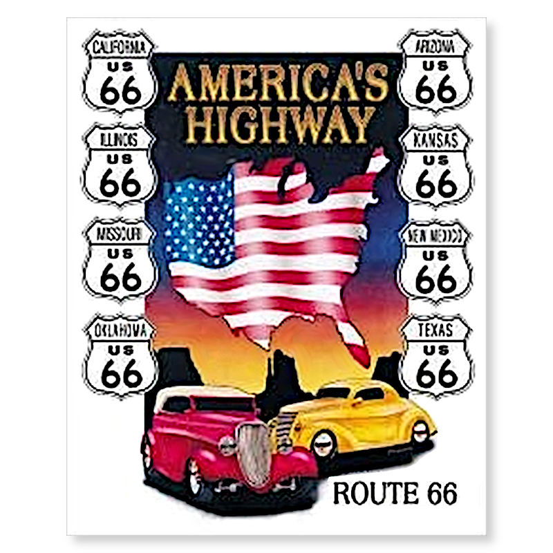 Route 66 Metal Sign | Man Cave Wall Art