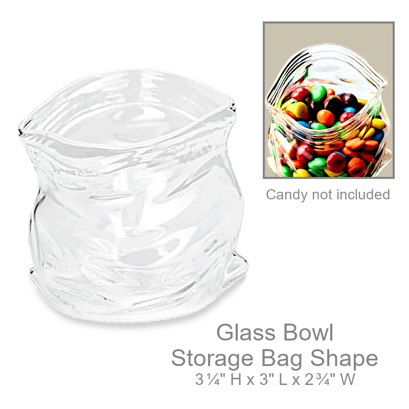 Glass Storage Bag Shaped Bowl | Office Candy Dish