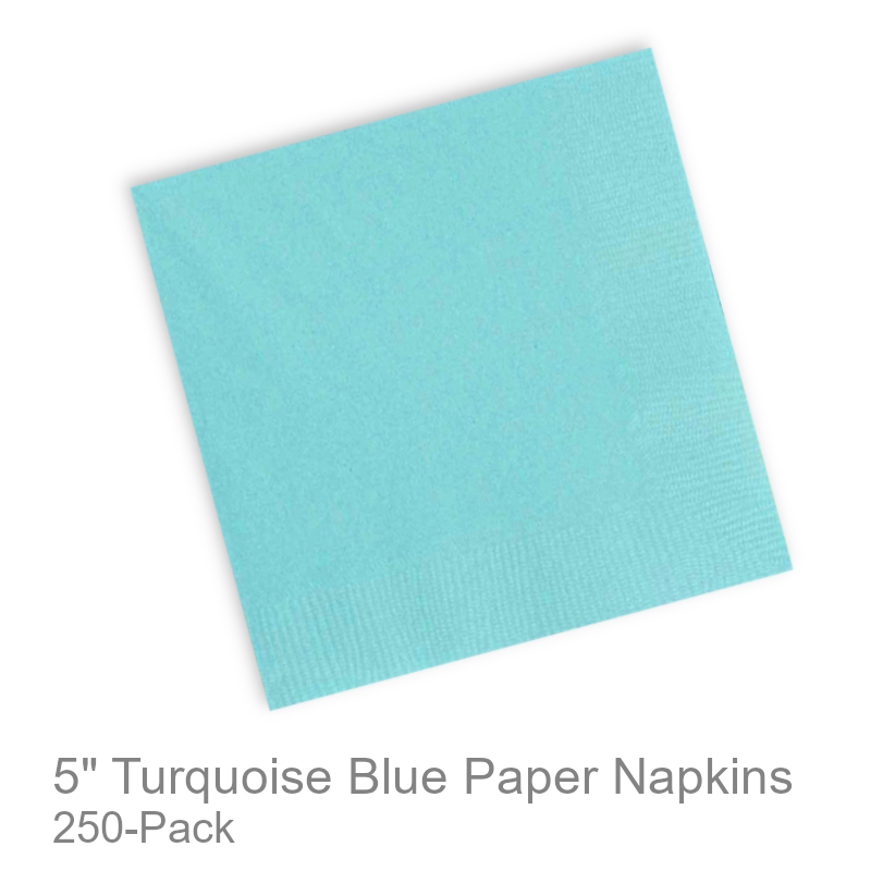 Turquoise Blue Paper Beverage Napkins | Party & Office